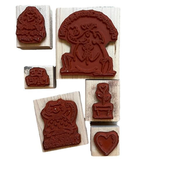 Stampin Up! Have a Heart Rubber Stamps Wood-Mounted Valentines Day & Cute Animal - Picture 2 of 2